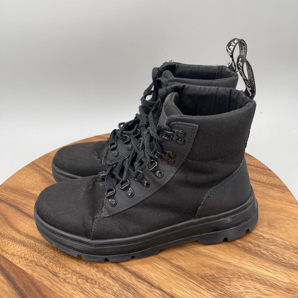 Dr Martens Combs W Boots Womens Size 8 Air Wair Black Lace Up Combat Ankle Shoes - Picture 4 of 9
